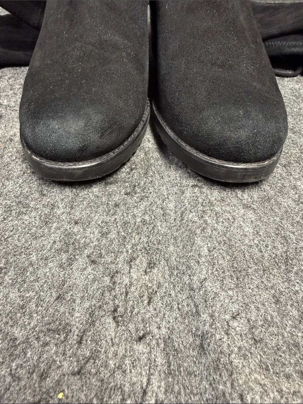 Stuart Weitzman Black Over-the-Knee Suedeover Boots with Tie Detail